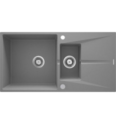 Zlewozmywak granitowy 1.5-komorowy z ociekaczem szary metalik Corio Deante (ZRC S513)