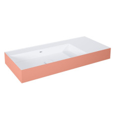 Umywalka ścienna 100 lewa z tworzywa Solid Surface bicolor white matt/terra pink matt Elita (RE041461226020)