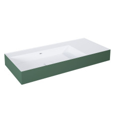 Umywalka ścienna 100 lewa z tworzywa Solid Surface Level bicolor white matt/forest green matt Elita (RE041461226200)