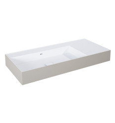 Umywalka ścienna 100 lewa z tworzywa Solid Surface Level white matt/fume matt Elita (RE041461226190)