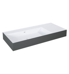 Umywalka ścienna 100 lewa z tworzywa Solid Surface Level bicolor white matt/anthracite matt Elita (RE041461226180)