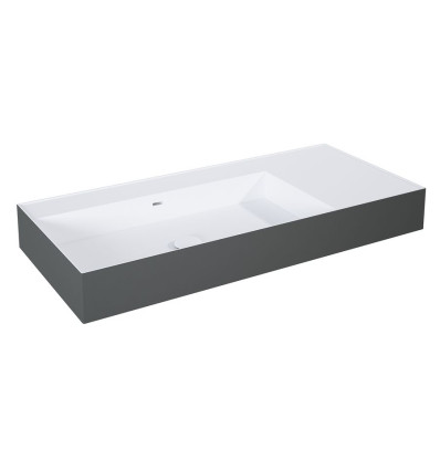 Umywalka ścienna 100 lewa z tworzywa Solid Surface Level bicolor white matt/anthracite matt Elita (RE041461226180)