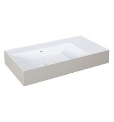 Umywalka ścienna 80 lewa z tworzywa Solid Surface Level bicolor white matt/fume matt Elita (RE041461216190)