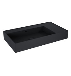 Umywalka ścienna 80 lewa z tworzywa Solid Surface Level black matt Elita (RE041461177160)