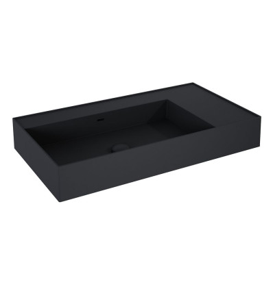Umywalka ścienna 80 lewa z tworzywa Solid Surface Level black matt Elita (RE041461177160)