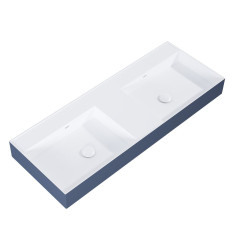 Umywalka ścienna 120 duo z tworzywa Solid Surface Level white matt/navy blue matt Elita (RE041461246210)