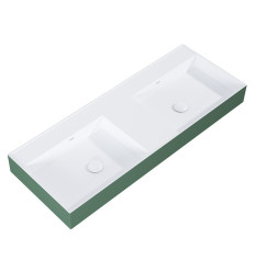 Umywalka ścienna 120 duo z tworzywa Solid Surface Level white matt/forest green matt Elita (RE041461246200)