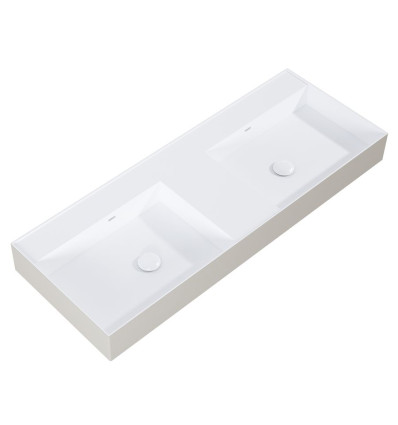 Umywalka ścienna 120 duo z tworzywa Solid Surface Level white matt/fume matt Elita (RE041461246190)