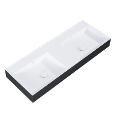 Umywalka ścienna 120 duo z tworzywa Solid Surface Level white matt/black matt Elita (RE041461246030)