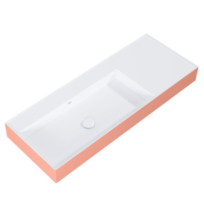 Umywalka ścienna 120 lewa z tworzywa Solid Surface Level white matt/terra pink matt Elita (RE041461236020)