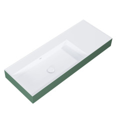 Umywalka ścienna 120 lewa z tworzywa Solid Surface Level white matt/forest green matt Elita (RE041461236200)