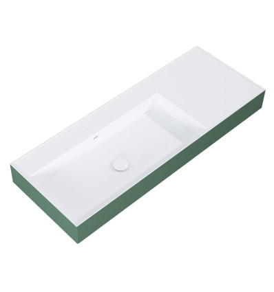 Umywalka ścienna 120 lewa z tworzywa Solid Surface Level white matt/forest green matt Elita (RE041461236200)