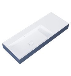 Umywalka ścienna 120 lewa z tworzywa Solid Surface Level white matt/navy blue matt Elita (RE041461236210)