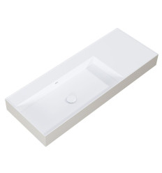 Umywalka ścienna 120 lewa z tworzywa Solid Surface Level white matt/fume matt Elita (RE041461236190)