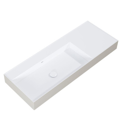 Umywalka ścienna 120 lewa z tworzywa Solid Surface Level white matt/fume matt Elita (RE041461236190)