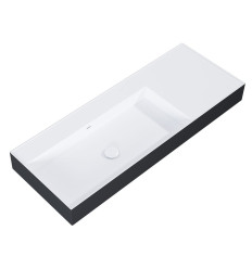Umywalka ścienna 120 lewa z tworzywa Solid Surface Level whitematt/black matt Elita (RE041461236030)