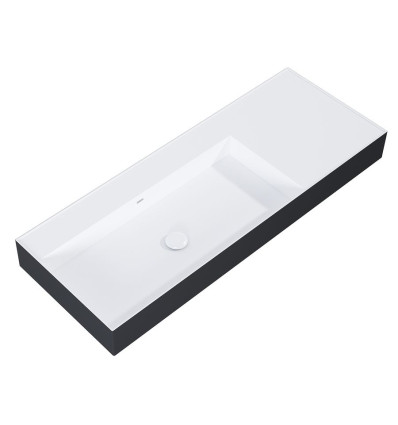 Umywalka ścienna 120 lewa z tworzywa Solid Surface Level whitematt/black matt Elita (RE041461236030)