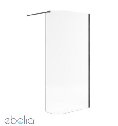 Ścianka prysznicowa gięta walk-in 93x200cm Vidoq czarny mat Excellent (KAEX.1507.930.LP.BL)