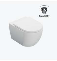 Miska WC wisząca bezrantowa, z deską wolnoopadającą, system spłukiwania Spin 360 Stellar Excellent (CENL.6603.535.WH)