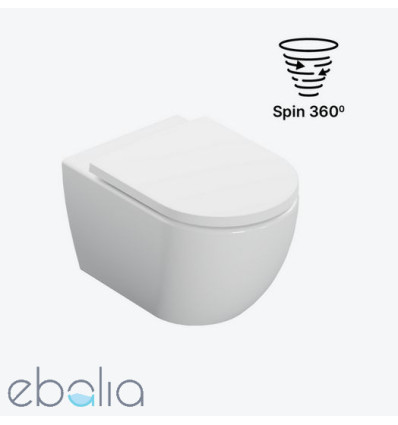 Miska WC wisząca bezrantowa, z deską wolnoopadającą, system spłukiwania Spin 360 Stellar Excellent (CENL.6603.535.WH)
