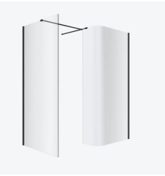 Kabina prysznicowa walk-in 90x93 Vidoq czarny mat Excellent (KAEX.1507.K.0900.0930.BL)