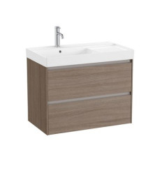 Szafka z umywalką asymetryczną 80 cm Ona ciemny wiąz Roca (A851692511)