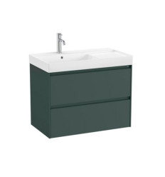 Szafka z umywalką asymetryczną 80 cm Ona ciemny zielony mat (A851692513)