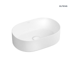 Umywalka 45x30 cm owalna nablatowa z powłoką SmartClean biała Lom Thin Oltens (40827000)