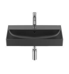 Mała umywalka ścienna 60 cm Compacto FINECERAMIC® Ona czarny mat Roca (A327684080)