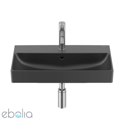Mała umywalka ścienna 60 cm Compacto FINECERAMIC® Ona czarny mat Roca (A327684080)