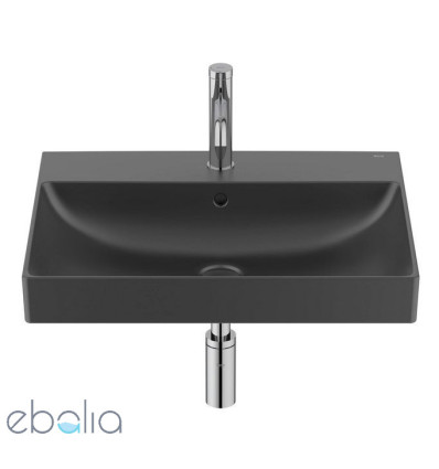 Umywalka ścienna 60 cm FINECERAMIC Ona czarny mat Roca (A327686080)