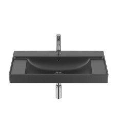 Umywalka ścienna 80 cm Fineceramic Ona czarny mat Roca (A32768H080)