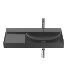 Umywalka ścienna prawa 80 cm Fineceramic Ona czarny mat Roca (A327688080)