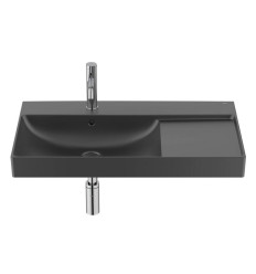 Umywalka ścienna lewa 80 cm Fineceramic Ona czarny mat Roca (A327689080)