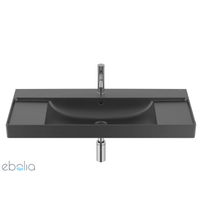 Umywalka ścienna 100 cm Fineceramic Ona czarny mat Roca (A32768A080)