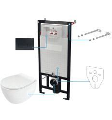 Zestaw WC podtynkowy 6 w 1 Silia Deante (CDLN6ZPW)