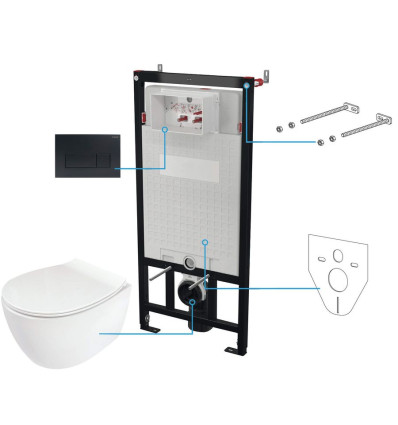 Zestaw WC podtynkowy 6 w 1 Silia Deante (CDLN6ZPW)