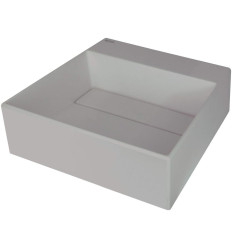 Umywalka granitowa nablatowa z maskownicą szary metalik Correo Deante (CQR SU4M)