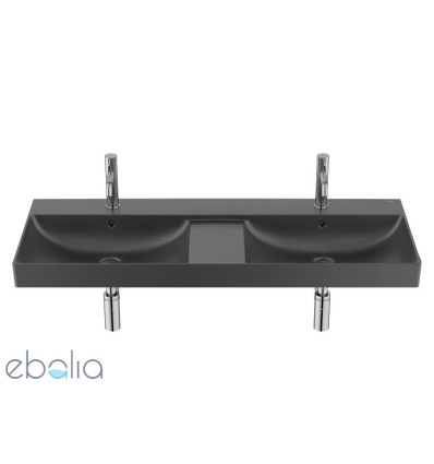 Umywalka ścienna 120 cm Fineceramic Ona czarny mat Roca (A32768B080)