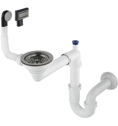 Syfon do zlewozmywaka granitowego 1-komorowego - Space-Saver Titanium Deante (ZXY D949)