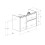 Szafka pod umywalkę 100 cm prawa + cargo Gap Pro jasny dąb Roca (AA857905464)