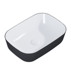 Ceramiczna umywalka nablatowa 46 Reni bicolor white/black mat Elita (RE040460896110)