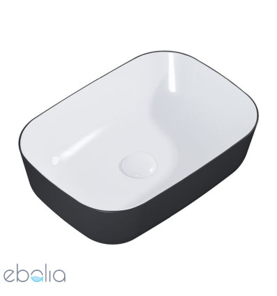 Ceramiczna umywalka nablatowa 46 Reni bicolor white/black mat Elita (RE040460896110)