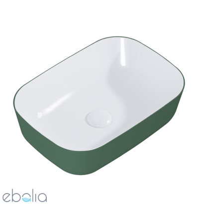 Ceramiczna umywalka nablatowa 46 Reni bicolor white/forest green mat Elita (RE040460896150)