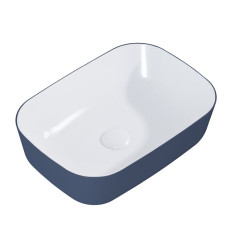 Ceramiczna umywalka nablatowa 46 Reni bicolor white/navy blue mat Elita (RE040460896170)