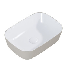 Ceramiczna umywalka nablatowa 46 Reni bicolor white/fume mat Elita (RE040460896140)