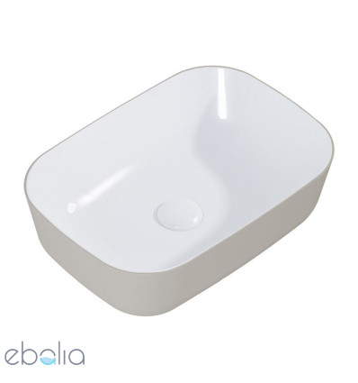 Ceramiczna umywalka nablatowa 46 Reni bicolor white/fume mat Elita (RE040460896140)