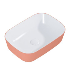 Ceramiczna umywalka nablatowa 46 Reni bicolor white/terra pink mat Elita (RE040460896100)