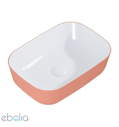 Ceramiczna umywalka nablatowa 46 Reni bicolor white/terra pink mat Elita (RE040460896100)