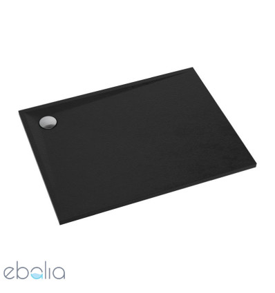 Brodzik prysznicowy prostokątny 80x100 czarny mat Stone Omnires (STONE80/100BL)